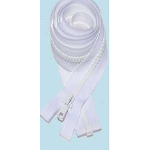   Zipper ~ YKK #5 Molded Plastic ~ Separating   White (3 Zippers / Pack