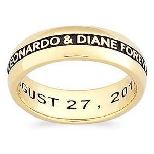  SCULPTED STERLING 18K Silver Engraved Message Wedding Band 