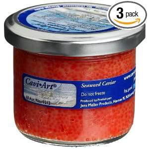 Cavi Art Red Lumpfish Caviar, 3.5 Ounce Glass Jars (Pack of 3):  