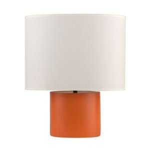  Devo Oval Table Lamp Base: Carrot, Shade: Natural Linen 