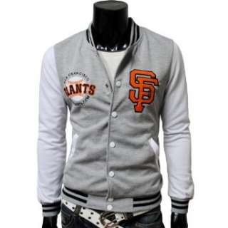   TheLees Mens Casual Embroidered Varsity Hood Baseball Jacket Clothing