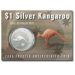  2005 1 oz Australian Silver Kangaroo w/Card Everything 