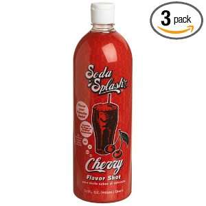 Soda Splash Cherry, 32 Ounce Plastic Bottle (Pack of 3):  
