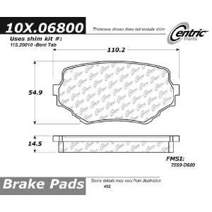  Centric Parts, 102.06800, CTek Brake Pads Automotive