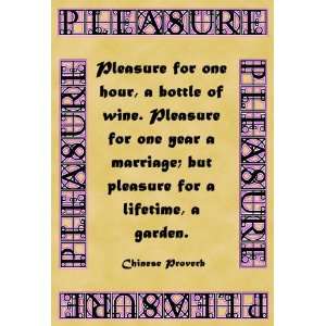  A4 Parchment Poster Pleasure Quotation Garden
