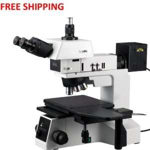 AmScope 1000X Bright / Dark Field Polarizing Metallurgical Microscope 