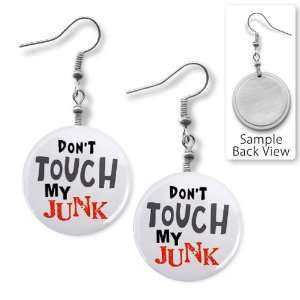 Dont Touch My Junk TSA Pat Down Airport Funny Pair of 1 inch Dangle 