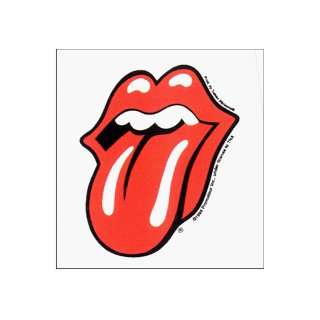 Rolling Stones   Classic Tongue Logo on White Square   Sticker / Decal