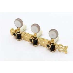  Classical Tuning Keys Gold w/Pearloid Round Buttons 