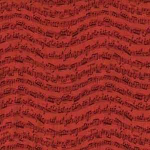   by Quilting Treasures, Music Staffs on Red: Arts, Crafts & Sewing