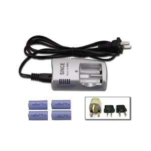   4x 3.7v Cr123a Cr123 17335 Rechargeable Battery & Charger: Electronics