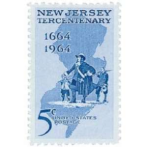 1247   1964 5c New Jersey Tercentenary Postage Stamp Numbered Plate 