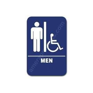 Restroom Sign Men Handicap Blue 1502: Home Improvement