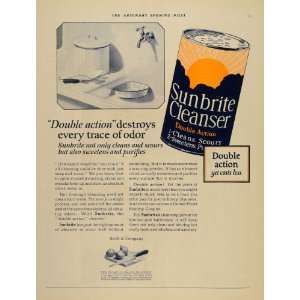 1924 Ad Sunbrite Cleanser Double Action Swift Company   Original Print 