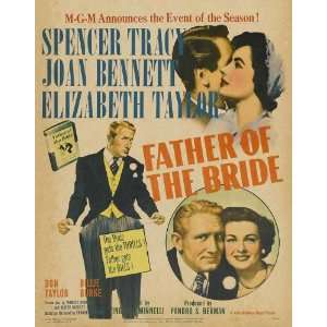 of the Bride Movie Poster (27 x 40 Inches   69cm x 102cm) (1950) Style 