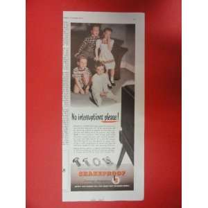  Shakeproof Fastenings. 1950 Print Ad (kids watching TV 