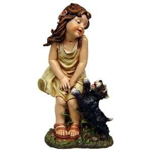  Girl with Puppy Garden Statue: Kitchen & Dining