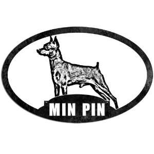  Oval Min Pin (Miniature Pinscher Dog Breed) Sticker 