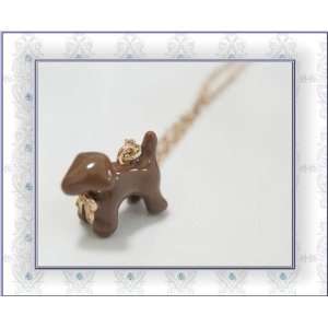  J.crew Brown Dog Necklace 