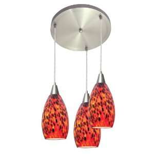 Access Lighting 52512 BS/CRN Inari Silk   Three Light Inari SilkGlass 