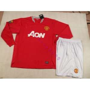 new 11 12 man.united home long sleeve soccer jersey .  