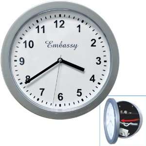  Silver Wall Clock with Hidden Safe   10 inches by 10 