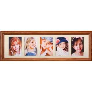  5x7 Five (5) Photo Opening FRUITWOOD Solid Oak Frame w 