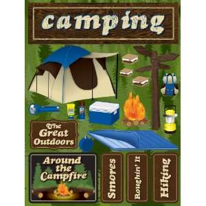  Reminisce Signature Series 3 Dimensional Sticker, Camping 