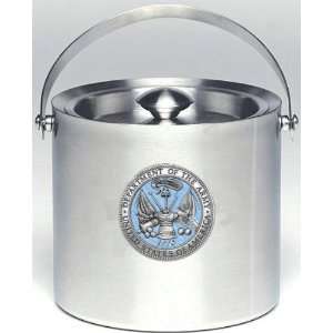   Steel Ice Bucket with Lid Pewter Logo 3 Litre Capacity: Home & Kitchen