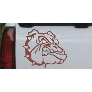 Bulldog (growl) Car Window Wall Laptop Decal Sticker    Brown 8in X 7 