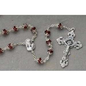   Crystal Beaded Rosary With 8MM Glass Beads 22 #3044: Home & Kitchen