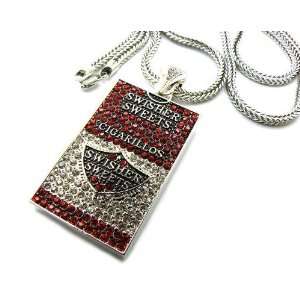  Iced Out SWISHERS SWEETS Pendant w/Silver Franco Chain 