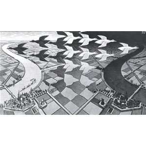  M. Escher: 31.25W by 18H : Day and Night CANVAS Edge #1 