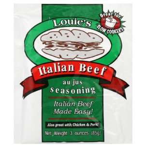 Louies Seasoning Italian Beef Au Jus Seasoning   24 Packets (3 oz ea 