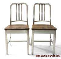NAVY CHAIR WITH NATURAL WOOD SEAT EMECO 1104 BRAND NEW FROM FACTORY 