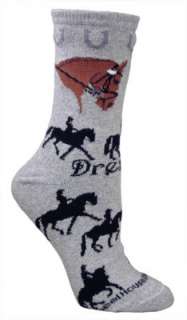 NEW* DRESSAGE HORSE Adult Socks/Grey NICE  