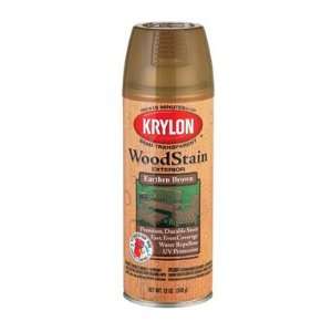 Krylon 3607 12 oz. Semi Transparent Exterior Wood Stain, Earthen Brown 