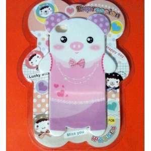  High Quality Cartoon PIG Cute Lovely Case for Iphone 4 