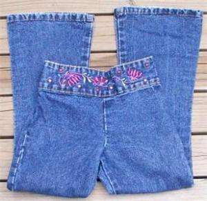 Girls Jeans Size 6X   Jordache Str Waist Flare Embroidered Waist 