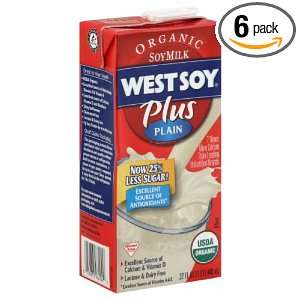 Westsoy Soy Milk Plain Plus, Gluten Free, 32 ounces (Pack of6)