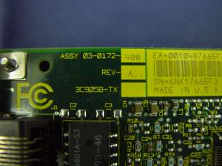 3Com Fast Etherlink XL PCI 10/100 3C905B TX 03 0172 400  