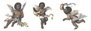 Ceramic Decals African American Cherub Angels 3 Designs  