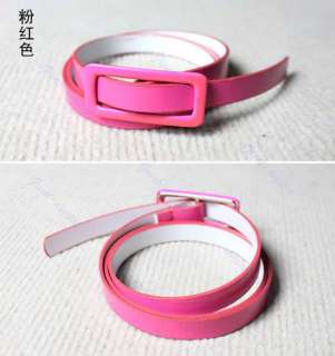 Vogue Candy Color Adjustable Low Waist Narrow Thin Skinny Leather Belt 