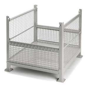  Wire Mesh Steel Container, 40 1/2X34 1/2X32 2 Gates 