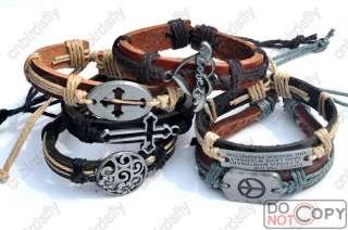 wholesale 50pcs fashion leather tribal bracelets free  