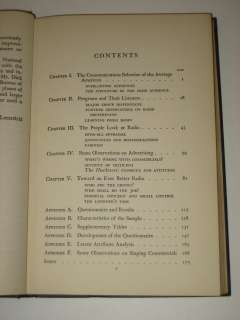 Lazarsfeld & Kendall RADIO LISTENING IN AMERICA 1948 HC  