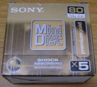 SONY MD 80min media 5 pack PN#MDW80D  