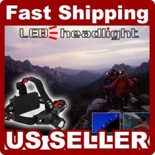 USA ZOOMABLE 5W CREE Q5 LED HEADLAMP FLASHLIGHT+CH  