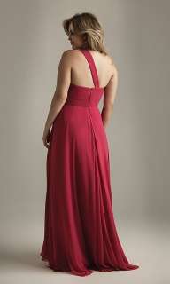 One shoulder Plus size Deb Formal Evening Prom Gown party Dress Custom 