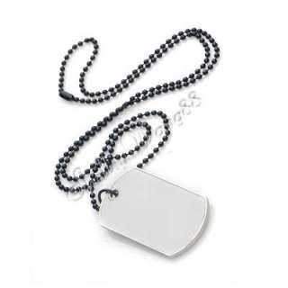 Stainless Steel Military Dog Tag Blank Pendant Necklace Chain Engraved 